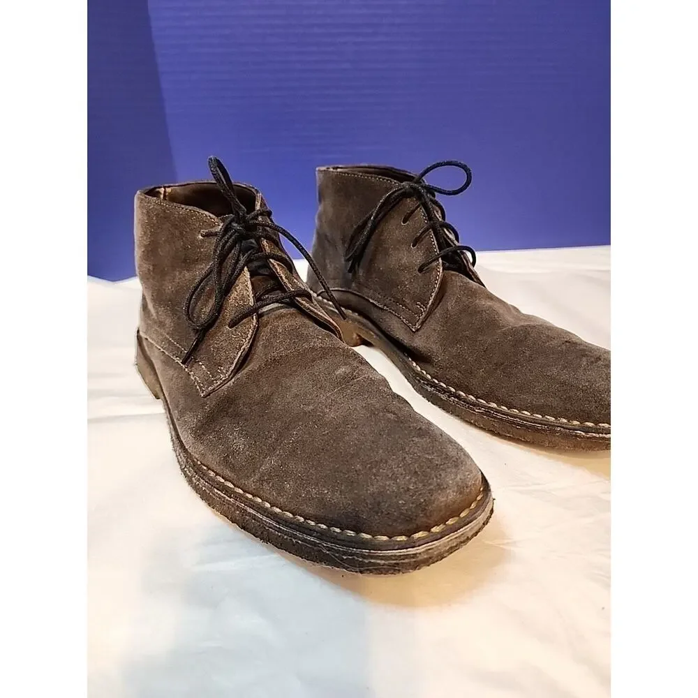 Johnston & Murphy Mens Size 10 M Brown Sheepskin Lace Up Chukka Boots 25-0127